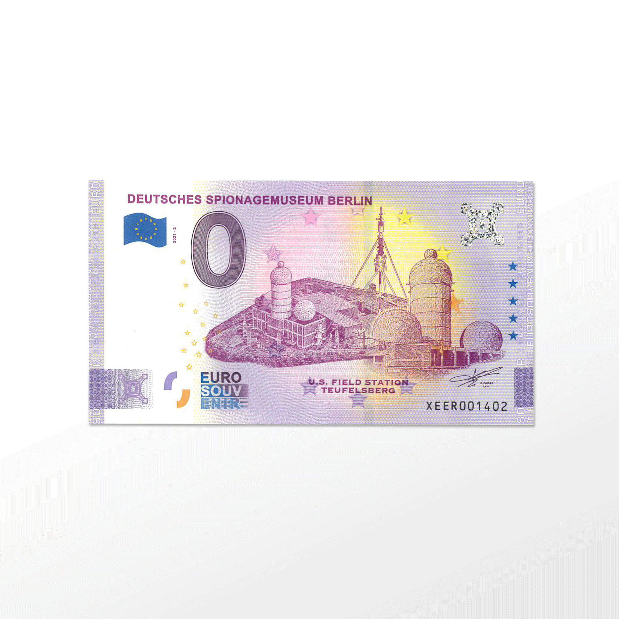 Zero Euro souvenir banknote German Spy Museum - U.S. Field Station Teufelsberg