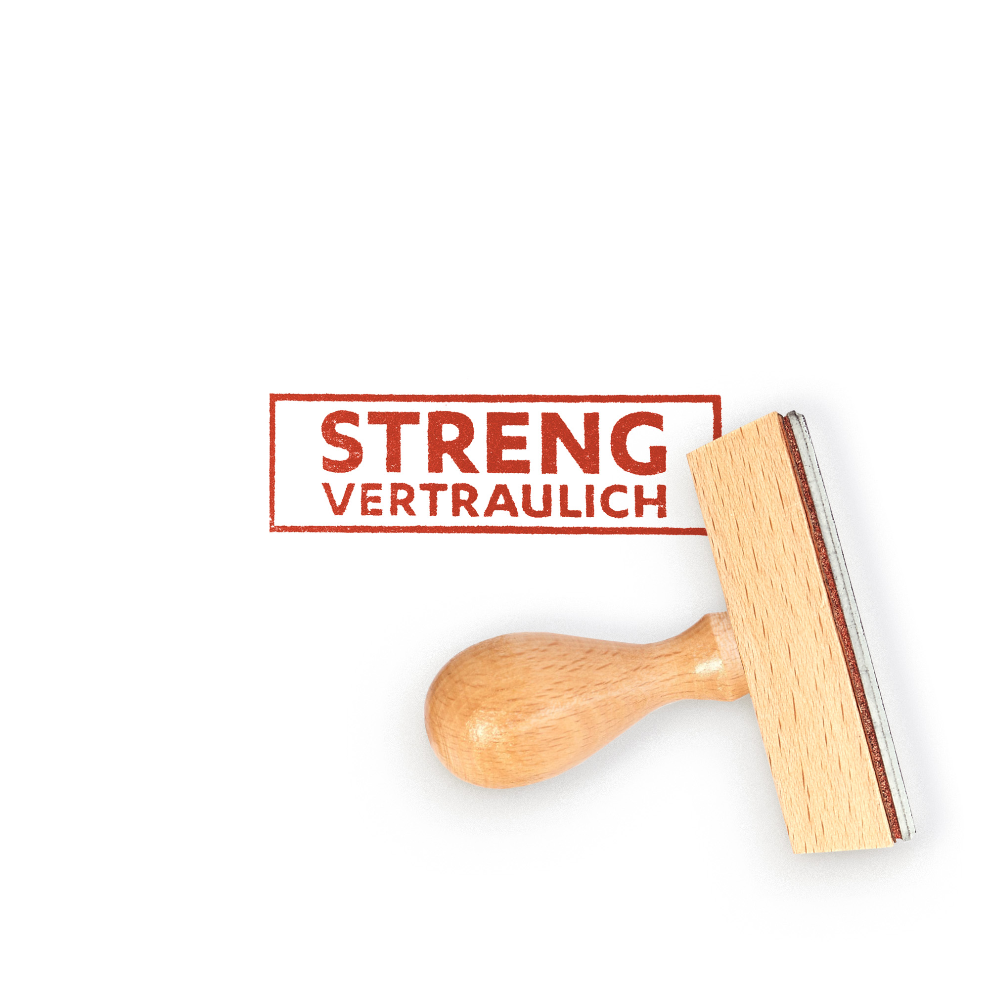 Rubber stamp "Streng vertraulich"