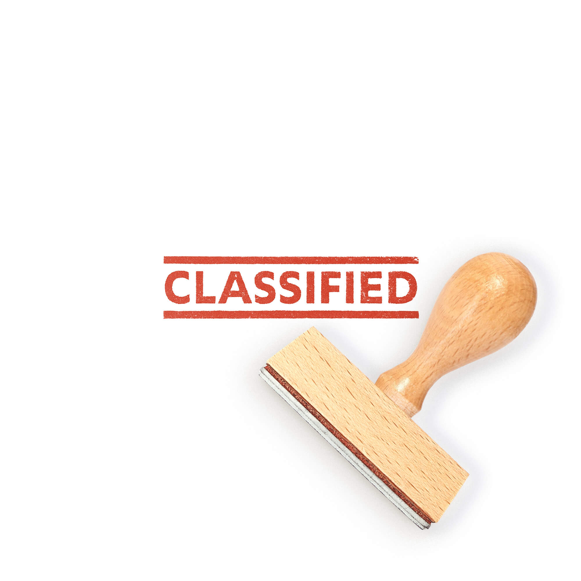 Rubber stamp "Classified"